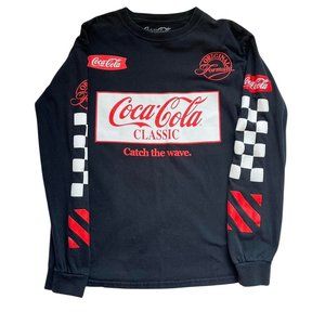 Coca-Cola Classic Black Long Sleeve Graphic Size Medium 100% Cotton